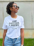 Chic Happens. I Adjust. Cropped T-Shirt