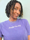 Manifest That Bag t-shirt in grape – on Model front view
