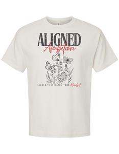 Aligned Ambition t-shirt in vintage white – front view