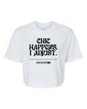 Cropped Bella+Canvas cotton shirt – white tee with bold black text