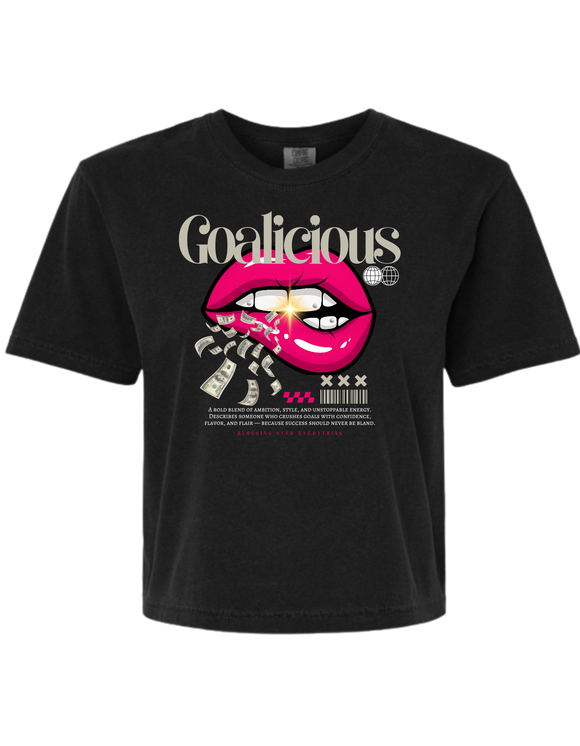 Goalicious Cropped Tee front view – boxy fit for entrepreneurs and side hustlers